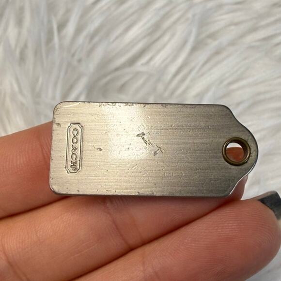 1" COACH Metal Fob Bag Charm Hang tag Hangtag - Picture 2 of 2
